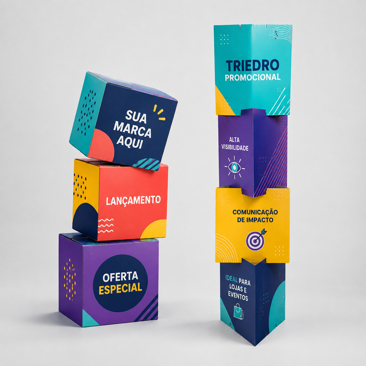 Cubo promocional: medidas de 10 a 100 cm e como escolher