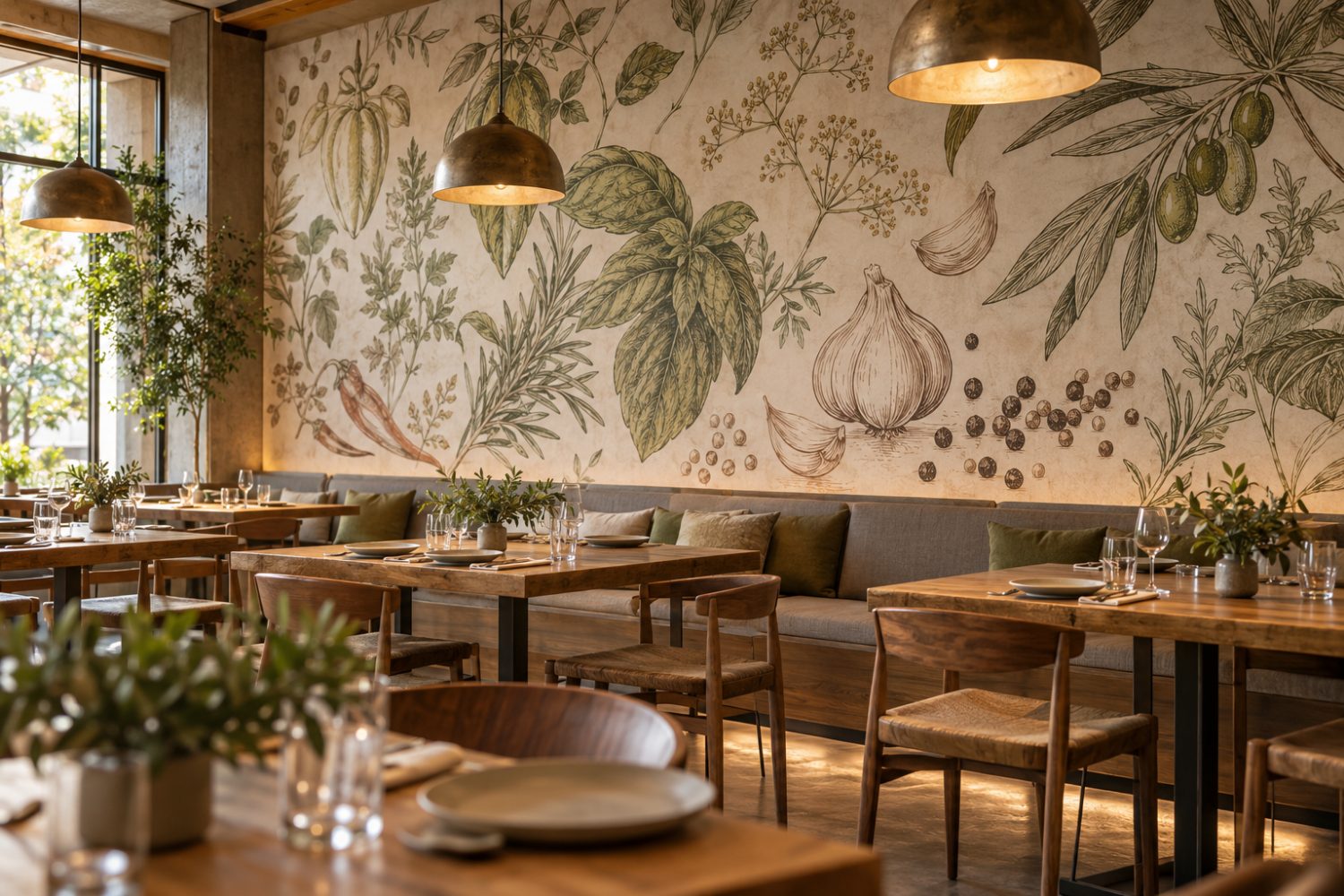 Adesivo para ambientação em restaurantes