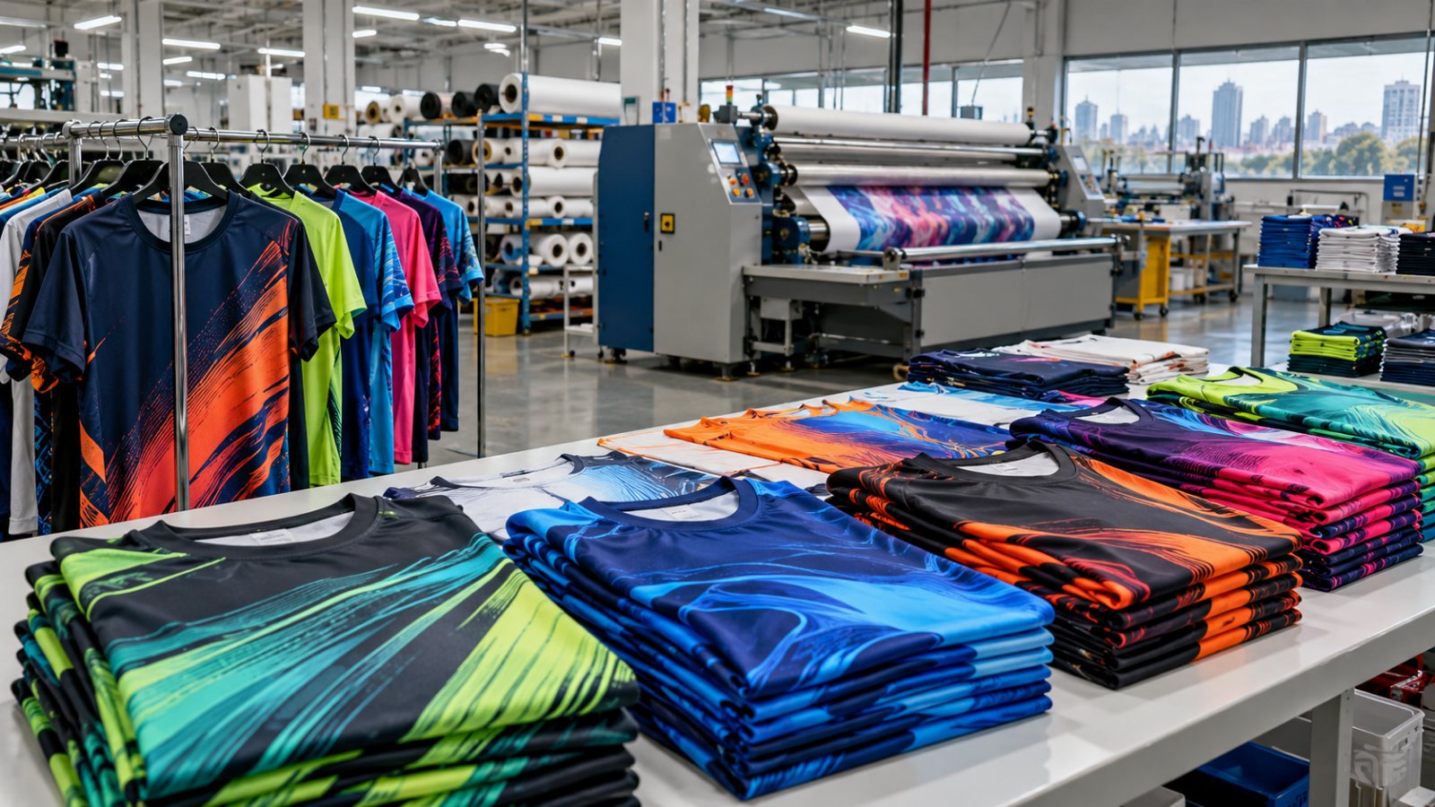 Camisetas de corrida sublimadas na fábrica da Grafíssima