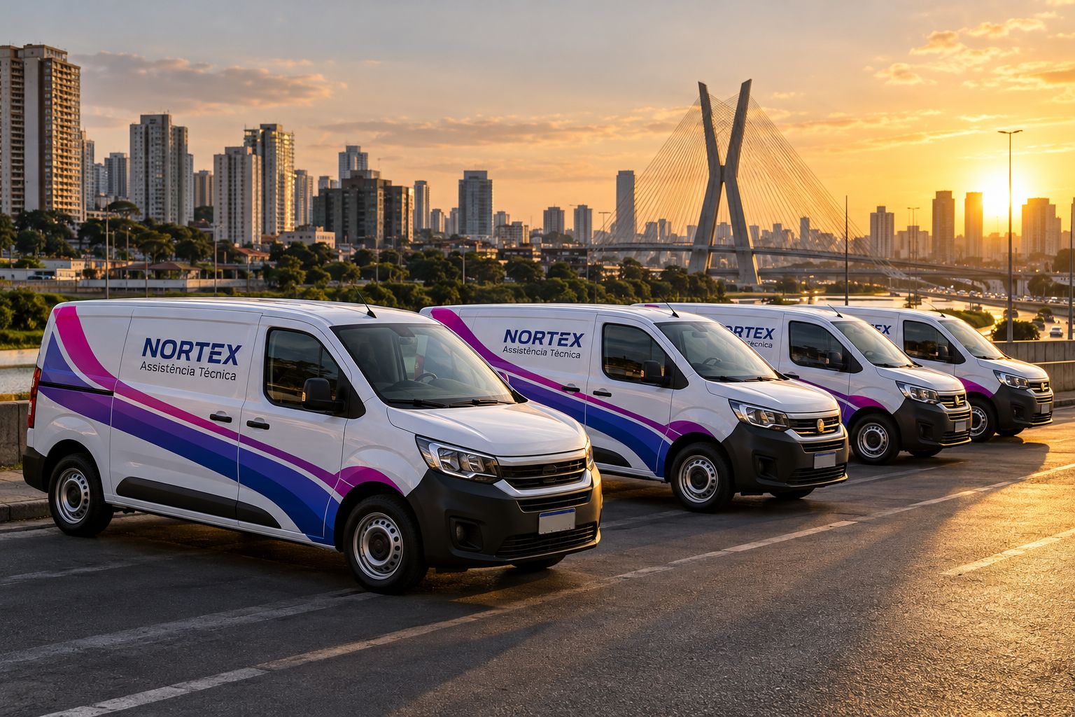 Frota de vans com envelopamento padronizado em São Paulo — Zona Norte de São Paulo