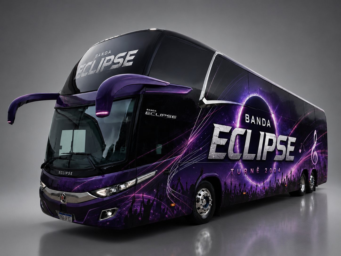 Envelopamento de ônibus - produção Grafíssima