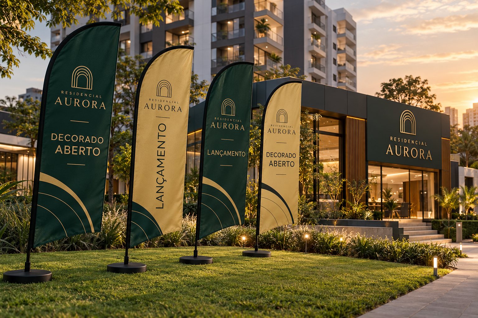 Wind banners vela em stand de lançamento — Grafíssima
