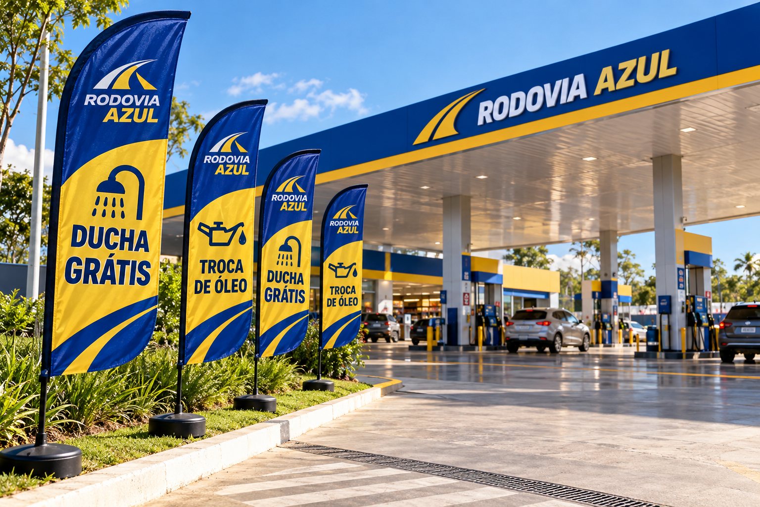 Wind banners gota em posto de combustível — Grafíssima