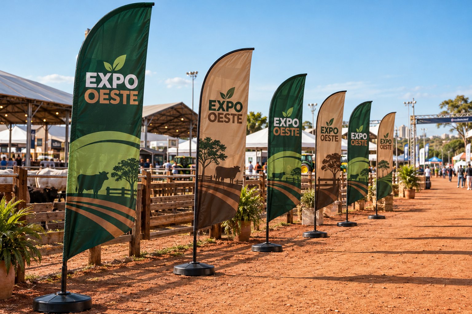 Wind banners em exposição agropecuária em Presidente Prudente — Grafíssima