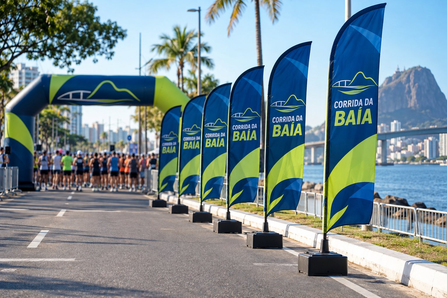 Wind banners em corrida de rua na orla de Vitória — Grafíssima